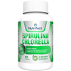 Nutrifect Nutrition 100% Pure Vegan & Organic Spirulina Chlorella Tablets, 2000MG Green Superfood, Highest Dose, 60 Tablets